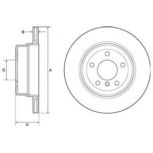 Disc frana BMW Seria 5 (E60) (2003 - 2010) DELPHI BG4695C piesa NOUA