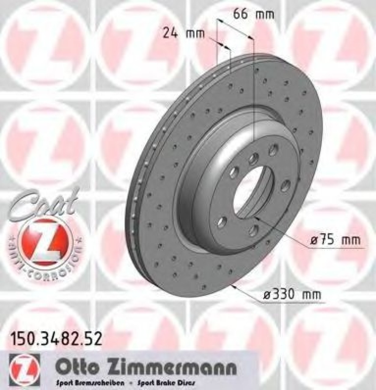 Disc frana BMW Seria 5 (F10, F18) (2009 - 2016) ZIMMERMANN 150.3482.52 piesa NOUA