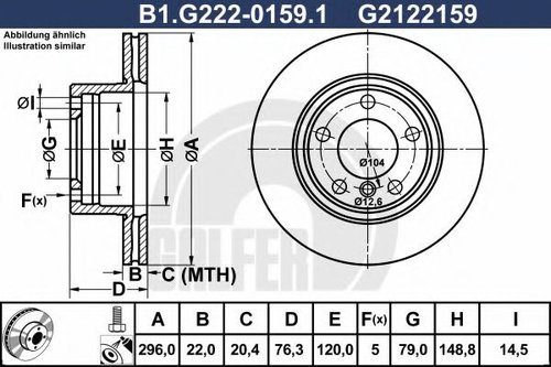 Disc frana BMW Seria 5 Touring (E39) (1997 - 2004) GALFER B1.G222-0159.1 piesa NOUA