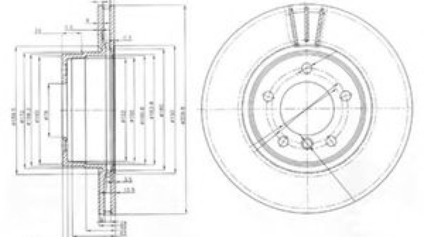 Disc frana BMW Seria 5 Touring (E61) (2004 - 2010) DELPHI BG3870 piesa NOUA