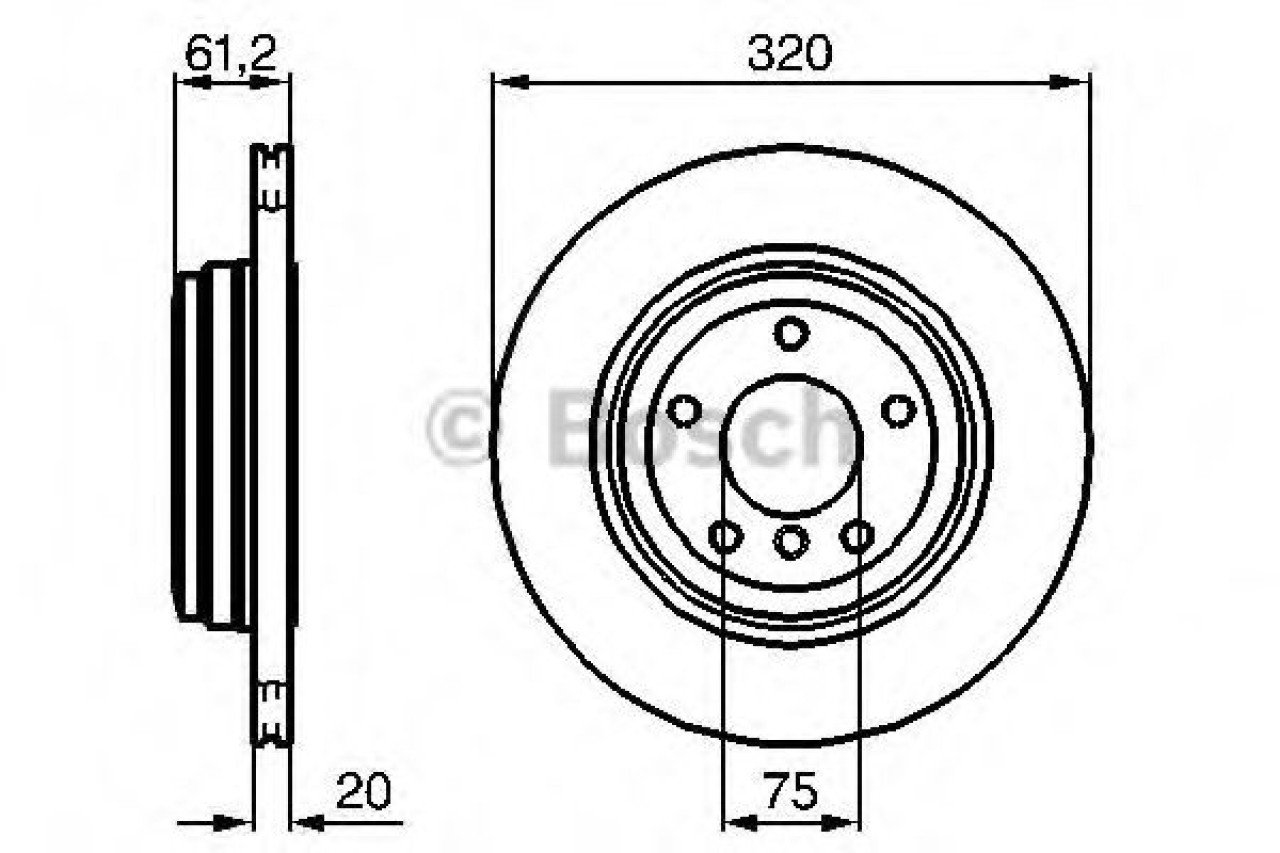 Disc frana BMW Seria 5 Touring (E61) (2004 - 2010) BOSCH 0 986 479 056 piesa NOUA
