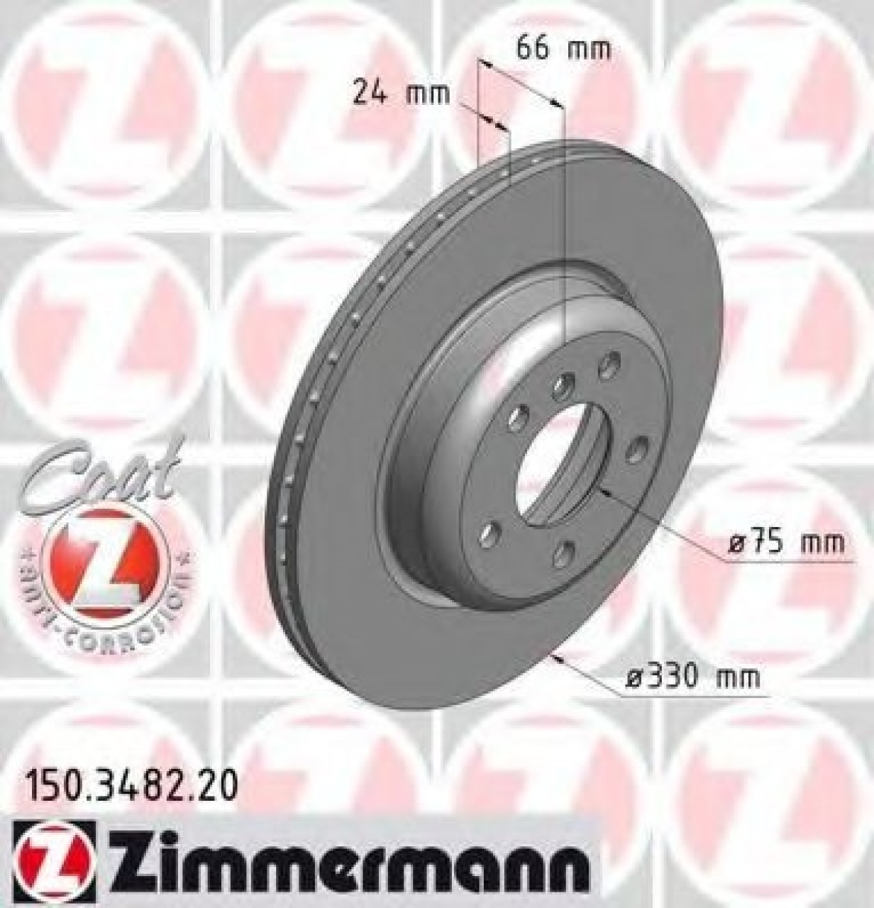 Disc frana BMW Seria 5 Touring (F11) (2010 - 2016) ZIMMERMANN 150.3482.20 piesa NOUA