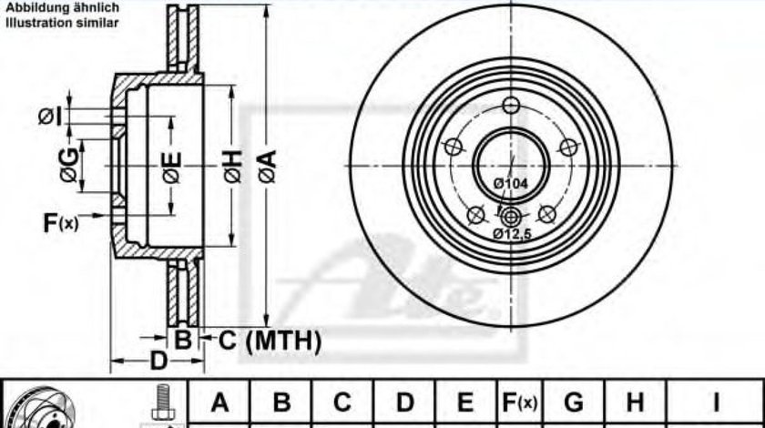 Disc frana BMW Seria 6 Cabriolet (E64) (2004 - 2010) ATE 24.0320-0183.1 piesa NOUA