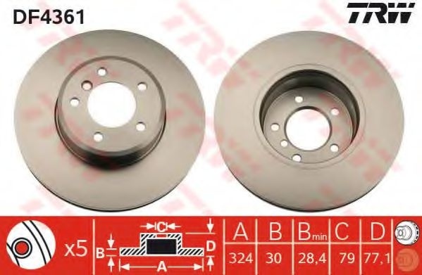 Disc frana BMW Seria 6 Cabriolet (E64) (2004 - 2010) TRW DF4361 piesa NOUA