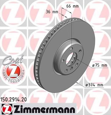 Disc frana BMW Seria 6 Cabriolet (F12) (2011 - 2016) ZIMMERMANN 150.2914.20 piesa NOUA