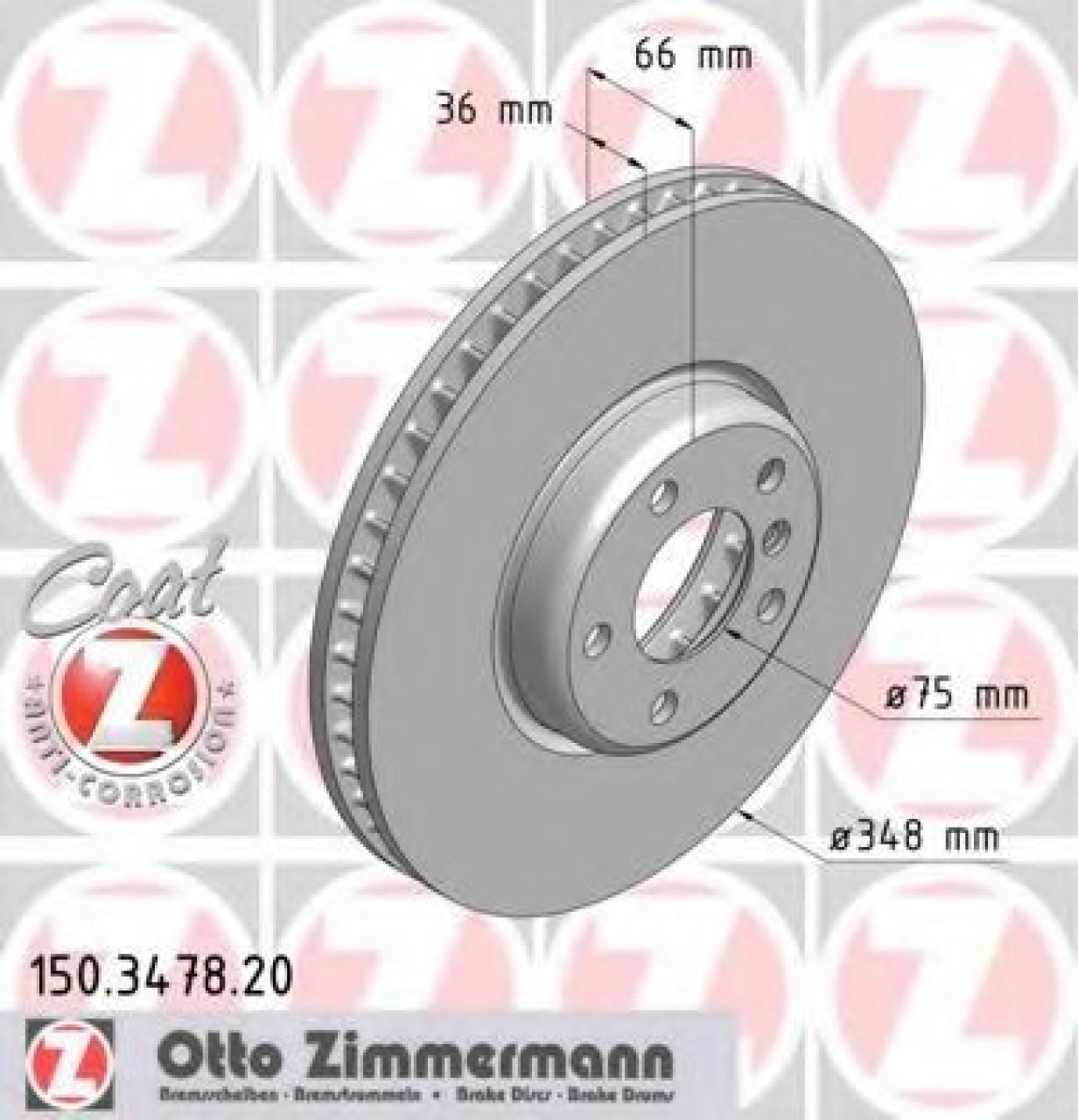 Disc frana BMW Seria 6 Cupe (F13) (2010 - 2016) ZIMMERMANN 150.3478.20 piesa NOUA