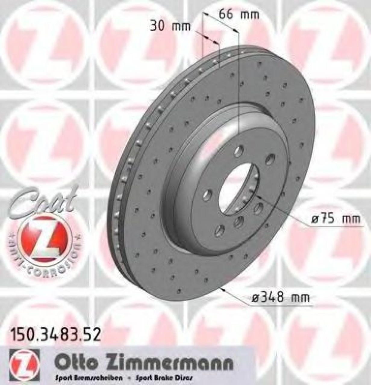 Disc frana BMW Seria 6 Cupe (F13) (2010 - 2016) ZIMMERMANN 150.3483.52 piesa NOUA