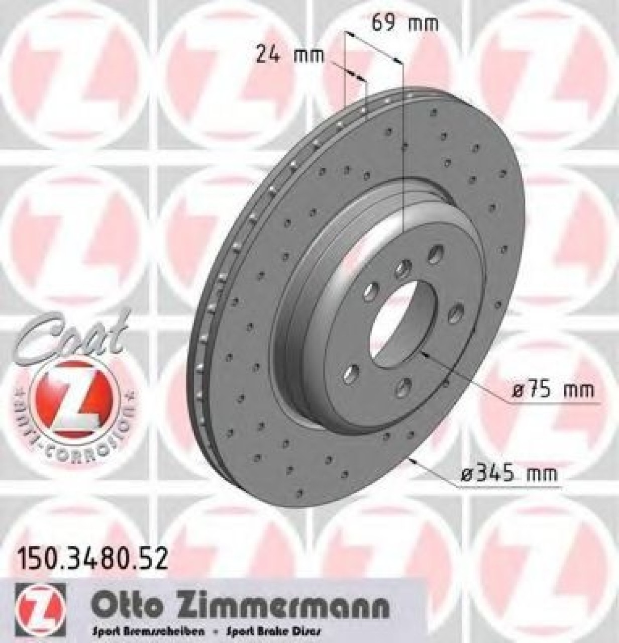 Disc frana BMW Seria 6 Cupe (F13) (2010 - 2016) ZIMMERMANN 150.3480.52 piesa NOUA