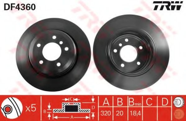 Disc frana BMW Seria 6 (E63) (2004 - 2010) TRW DF4360 piesa NOUA