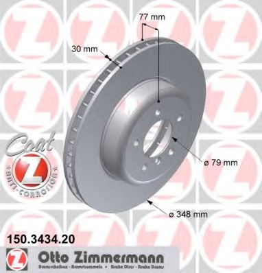 Disc frana BMW Seria 6 (E63) (2004 - 2010) ZIMMERMANN 150.3434.20 piesa NOUA
