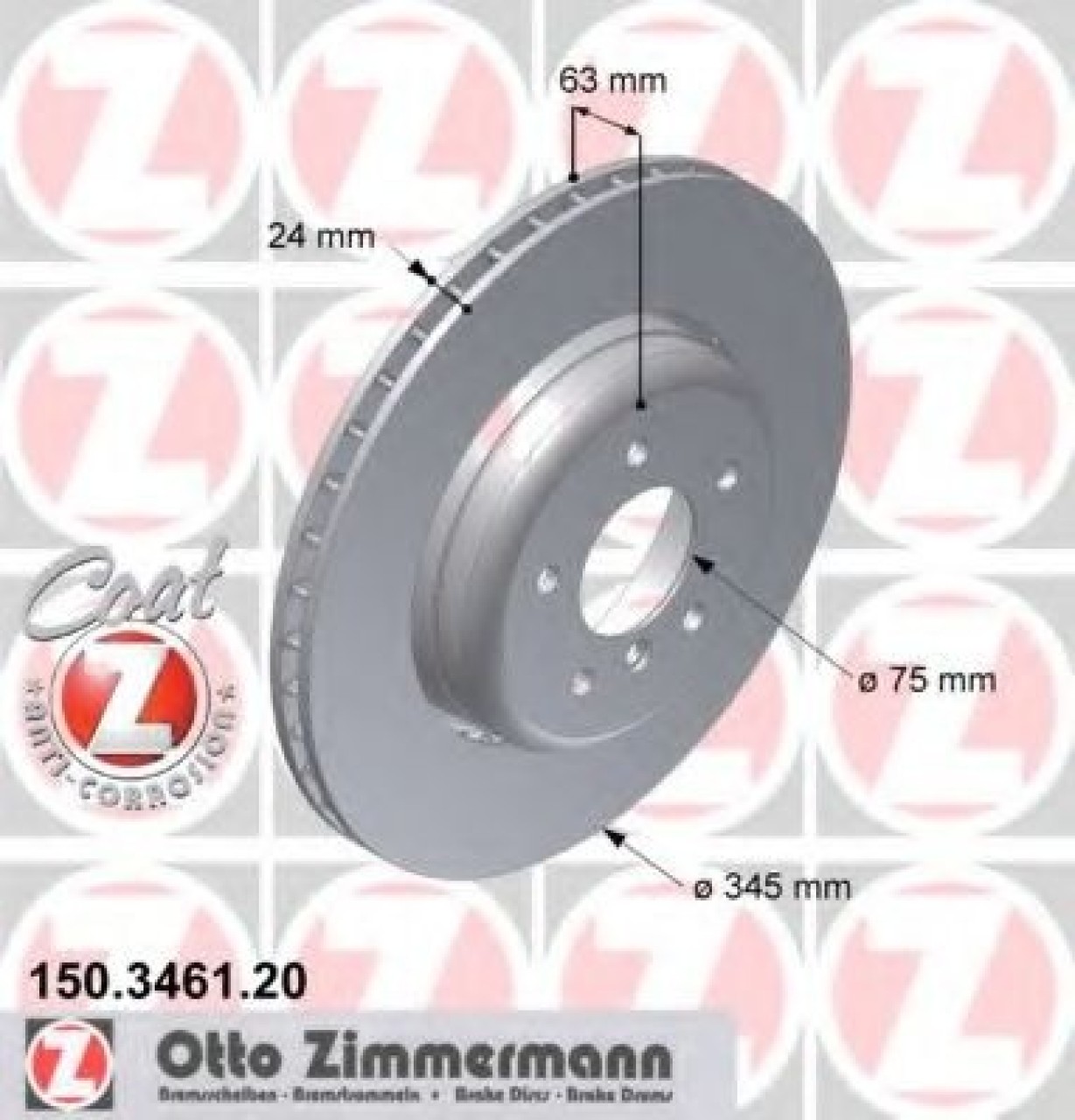 Disc frana BMW Seria 6 (E63) (2004 - 2010) ZIMMERMANN 150.3461.20 piesa NOUA