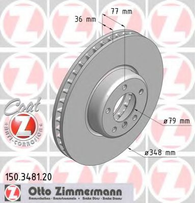 Disc frana BMW Seria 6 (E63) (2004 - 2010) ZIMMERMANN 150.3481.20 piesa NOUA