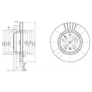 Disc frana BMW Seria 7 (E38) (1994 - 2001) DELPHI BG3039 piesa NOUA