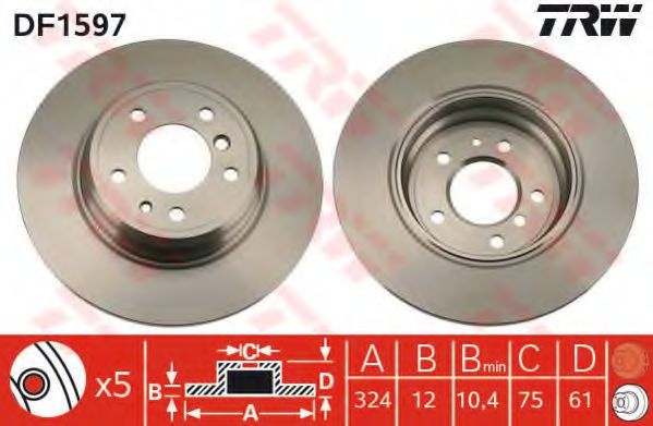 Disc frana BMW Seria 7 (E38) (1994 - 2001) TRW DF1597 piesa NOUA