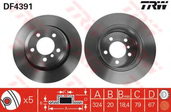 Disc frana BMW Seria 7 (E65, E66, E67) (2001 - 2009) TRW DF4391 piesa NOUA