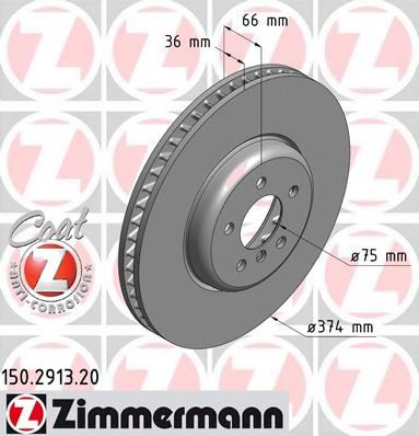 Disc frana BMW Seria 7 (F01, F02, F03, F04) (2008 - 2015) ZIMMERMANN 150.2913.20 piesa NOUA