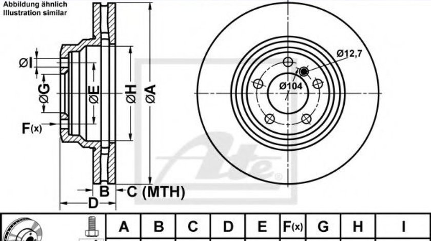 Disc frana BMW X1 (E84) (2009 - 2015) ATE 24.0130-0192.1 produs NOU