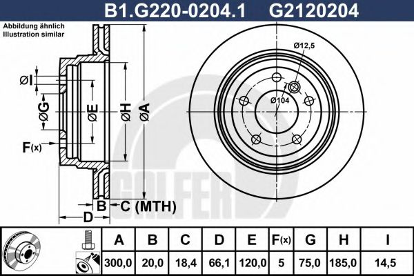 Disc frana BMW X1 (E84) (2009 - 2015) GALFER B1.G220-0204.1 piesa NOUA
