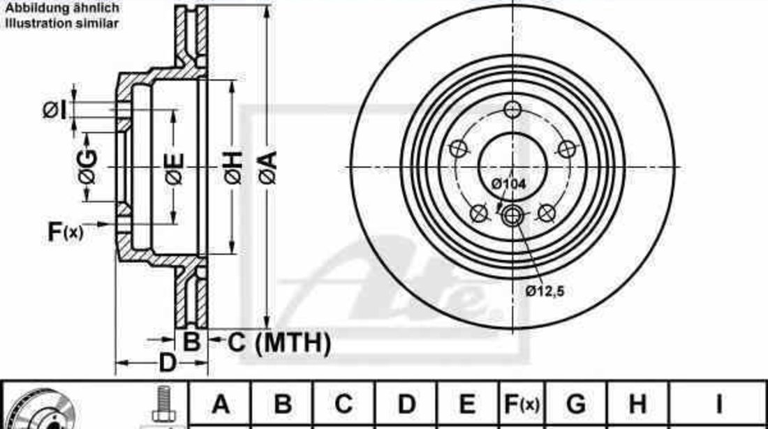 Disc frana BMW X1 E84 ATE 24.0122-0236.1