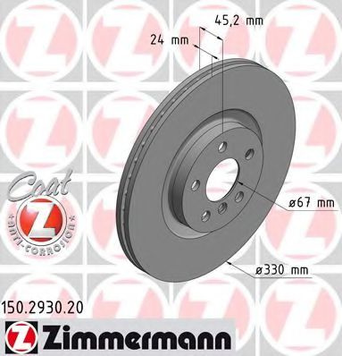 Disc frana BMW X1 (F48) (2015 - 2016) ZIMMERMANN 150.2930.20 piesa NOUA
