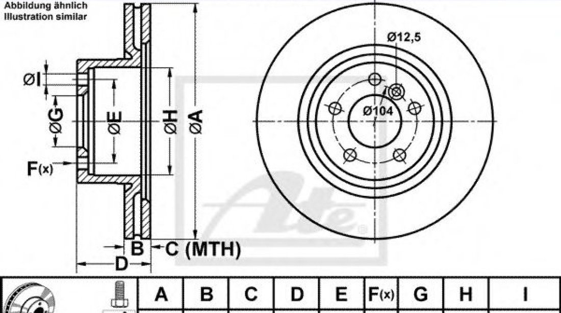 Disc frana BMW X3 (F25) (2010 - 2016) ATE 24.0120-0234.1 piesa NOUA