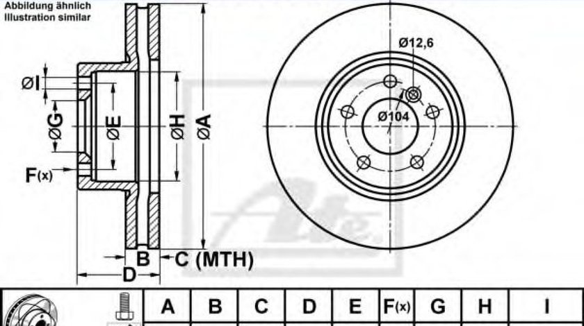 Disc frana BMW X3 (F25) (2010 - 2016) ATE 24.0328-0254.1 piesa NOUA