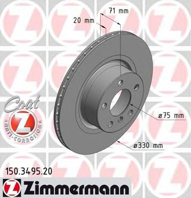 Disc frana BMW X3 (F25) (2010 - 2016) ZIMMERMANN 150.3495.20 piesa NOUA