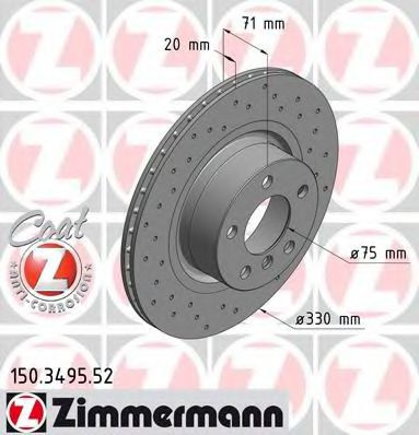 Disc frana BMW X3 (F25) (2010 - 2016) ZIMMERMANN 150.3495.52 piesa NOUA