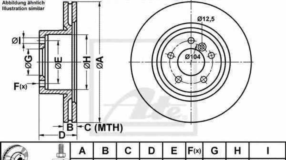 Disc frana BMW X3 F25 ATE 24.0120-0234.1