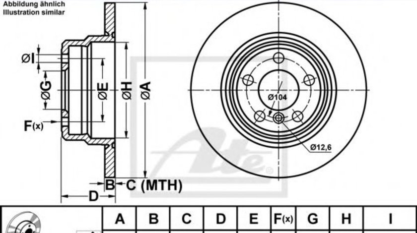 Disc frana BMW X5 (E53) (2000 - 2006) ATE 24.0112-0152.1 piesa NOUA