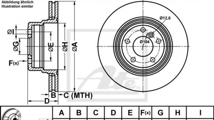 Disc frana BMW X5 (E53) (2000 - 2006) ATE 24.0120-0191.1 piesa NOUA