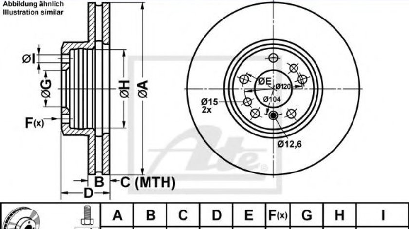 Disc frana BMW X5 (E53) (2000 - 2006) ATE 24.0130-0109.1 piesa NOUA