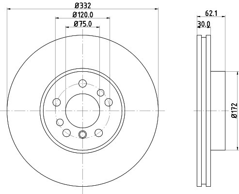 Disc frana BMW X5 (E53) (2000 - 2006) KRIEGER 0950004181 piesa NOUA
