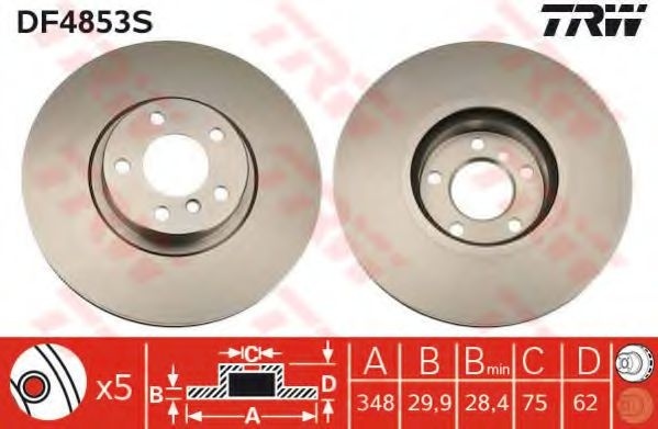 Disc frana BMW X5 (E70) (2007 - 2013) TRW DF4853S piesa NOUA