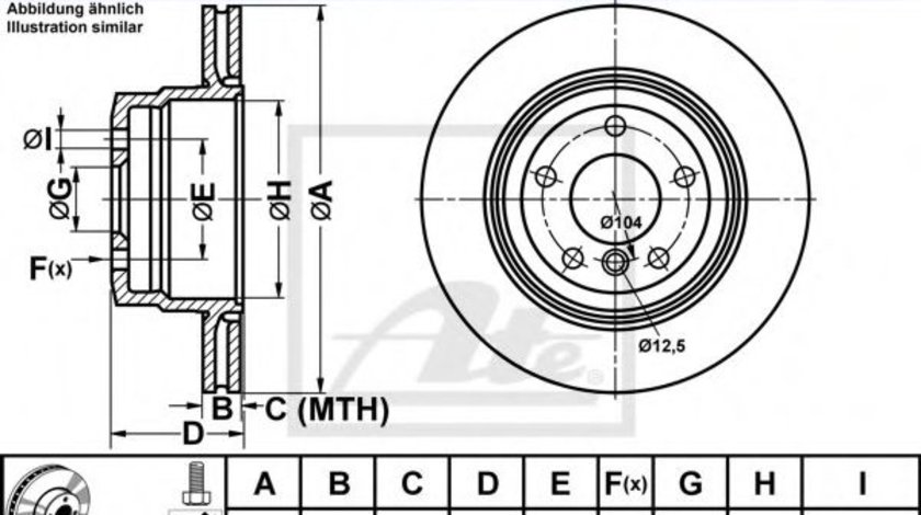 Disc frana BMW X5 (F15, F85) (2013 - 2016) ATE 24.0120-0206.1 piesa NOUA