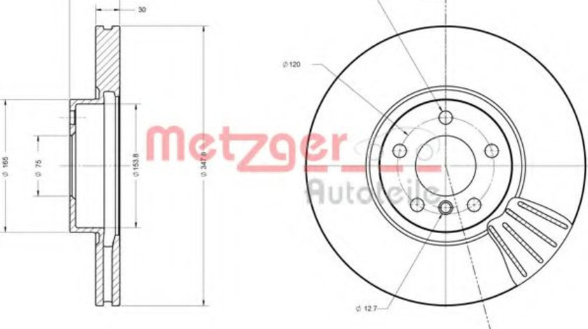 Disc frana BMW X5 (F15, F85) (2013 - 2016) METZGER 6110555 piesa NOUA