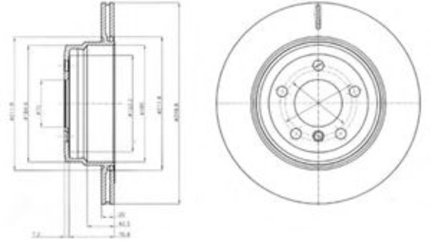 Disc frana BMW X6 (E71, E72) (2008 - 2014) DELPHI BG4168 piesa NOUA