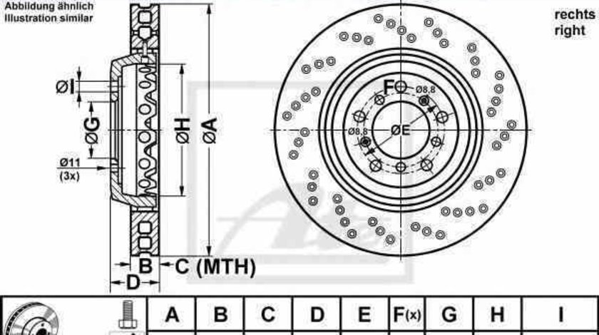 Disc frana BMW Z4 E85 ATE 24.0128-0209.2