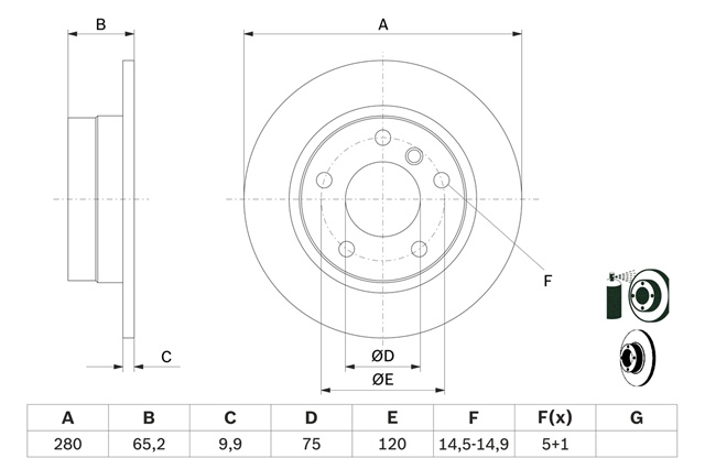 Disc Frana Bosch Bmw 0 986 479 217