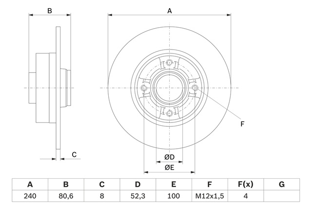 Disc Frana Bosch Renault 0 986 479 007