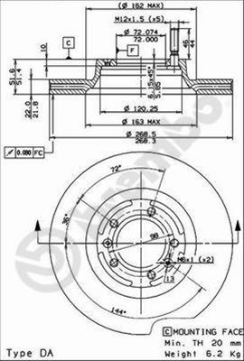 Disc Frana Brembo Alfa Romeo 09.4115.10