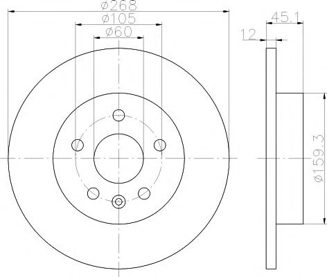 Disc frana CHEVROLET CRUZE Station Wagon (J308) (2012 - 2016) TEXTAR 92205503 piesa NOUA