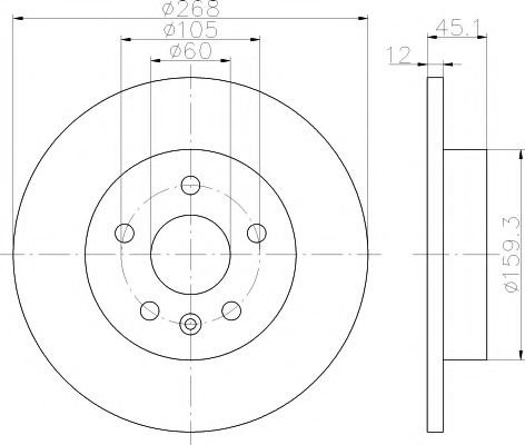 Disc frana CHEVROLET CRUZE Station Wagon (J308) (2012 - 2016) TEXTAR 92205503 piesa NOUA