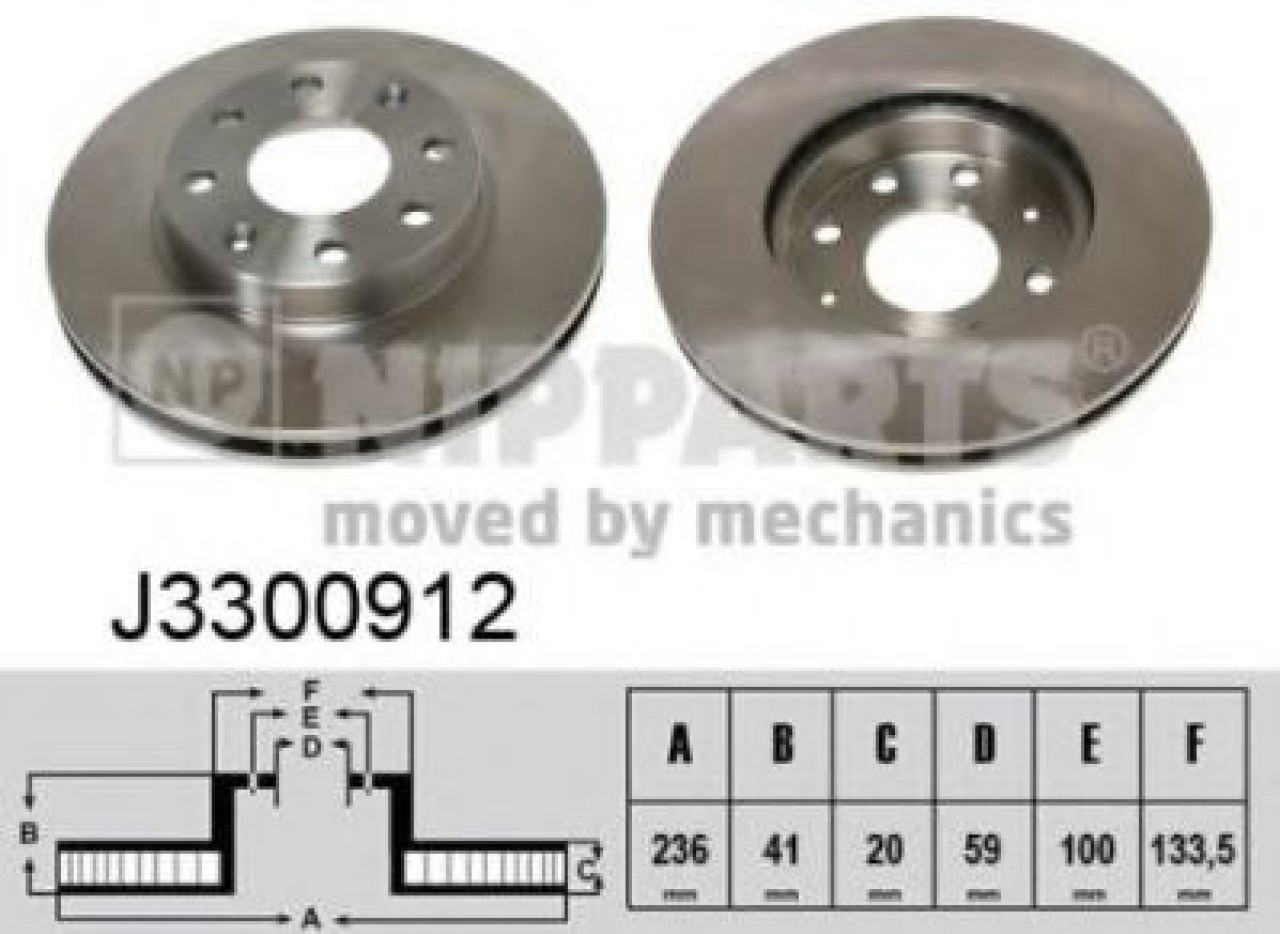 Disc frana CHEVROLET KALOS (2005 - 2016) NIPPARTS J3300912 piesa NOUA