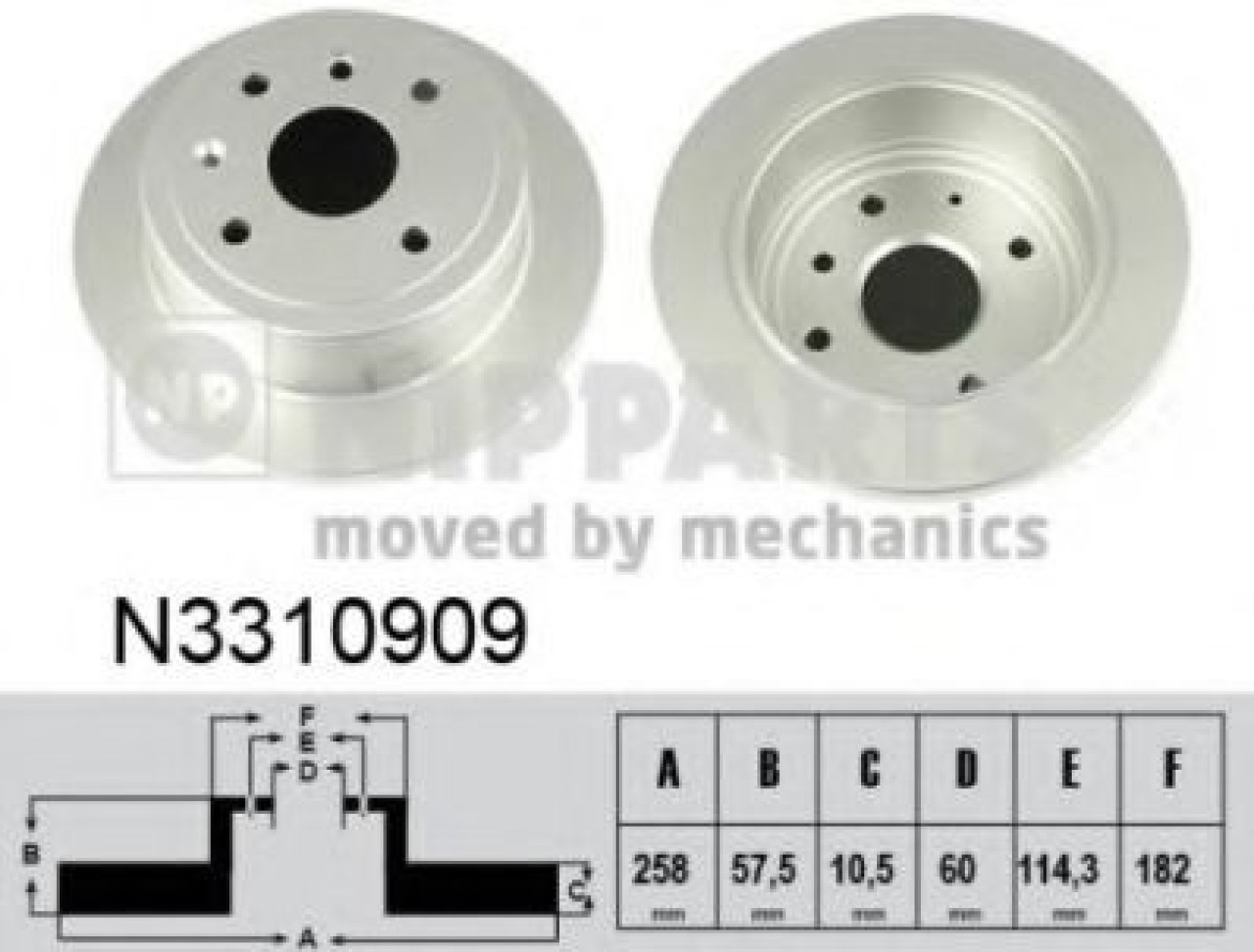 Disc frana CHEVROLET LACETTI (J200) (2003 - 2016) NIPPARTS N3310909 piesa NOUA