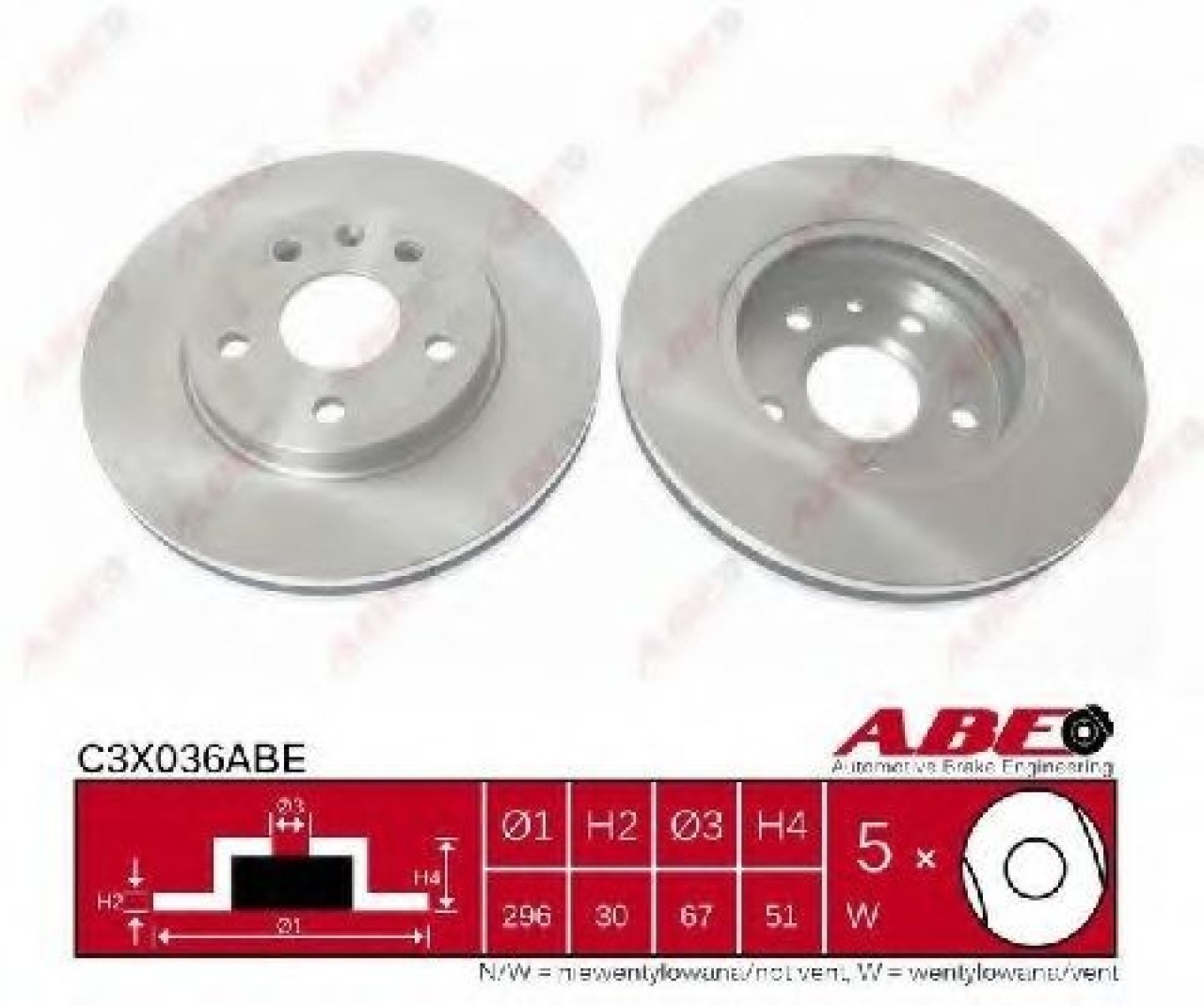 Disc frana CHEVROLET MALIBU (V300) (2012 - 2016) ABE C3X036ABE piesa NOUA
