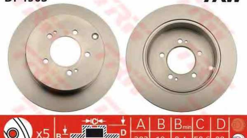 Disc frana CITROËN C-CROSSER ENTERPRISE TRW DF4963