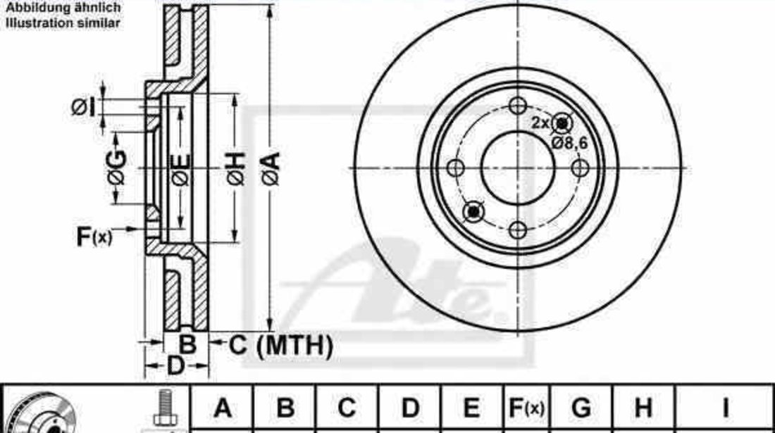 Disc frana CITROËN DS5 ATE 24.0126-0120.1