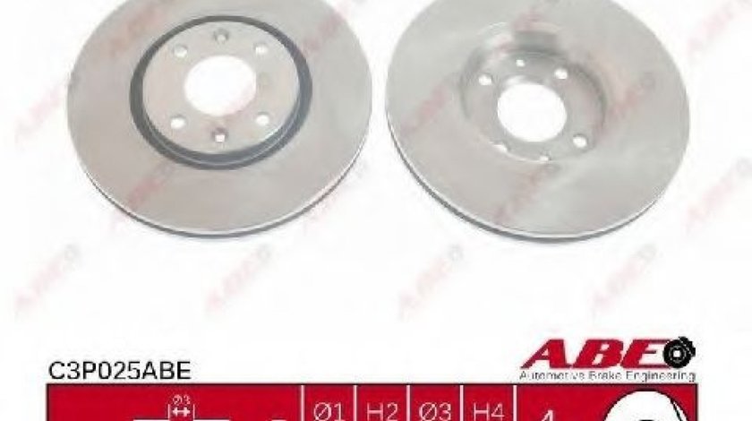 Disc frana CITROEN BERLINGO caroserie (B9) (2008 - 2016) ABE C3P025ABE piesa NOUA