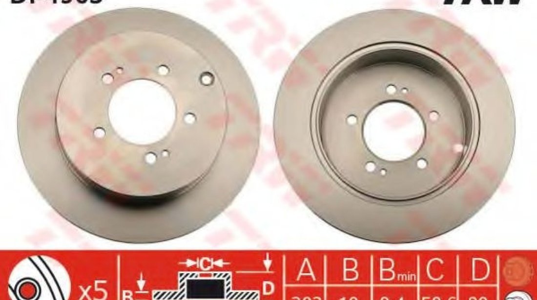 Disc frana CITROEN C-CROSSER (EP) (2007 - 2016) TRW DF4963 piesa NOUA